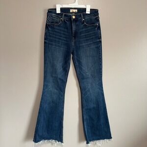 KUT from the Kloth Stella High Rise Fab Ab Flare Jeans Womens Size 4 Raw Hem
